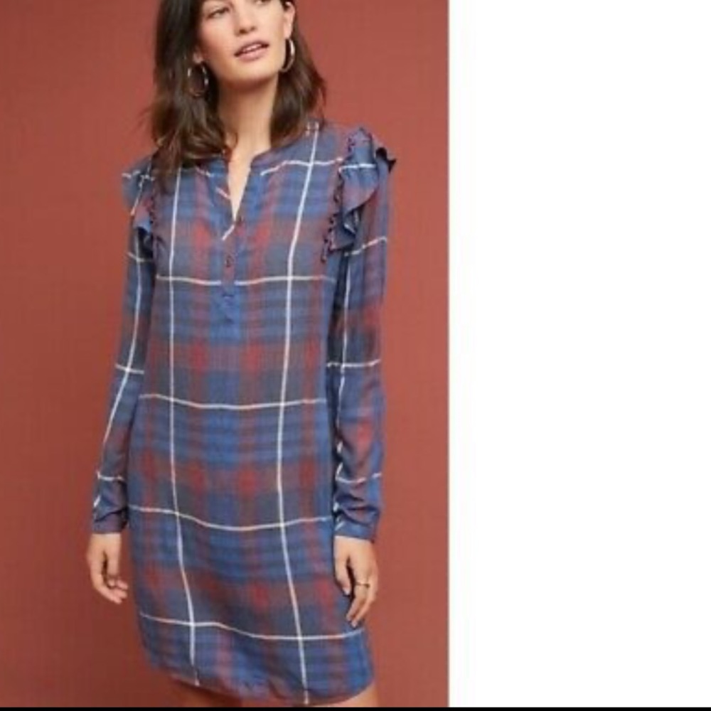Anthropologie Cloth & Stone Plaid Shirt Dress